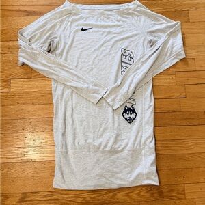 Nike Dry Fit UConn Huskies Light Gray Long Sleeve Mini Dress Women’s Small